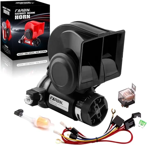 Miniatura 16 de FARBIN - Bocina de aire mini de 12 V, 150 db, súper fuerte, claxon compacto para automóvil con compresor y arnés de cableado para cualquier vehículo