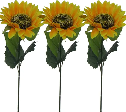 Miniatura 3 de Decoración de flores artificiales de girasoles de seda de 24" (1)