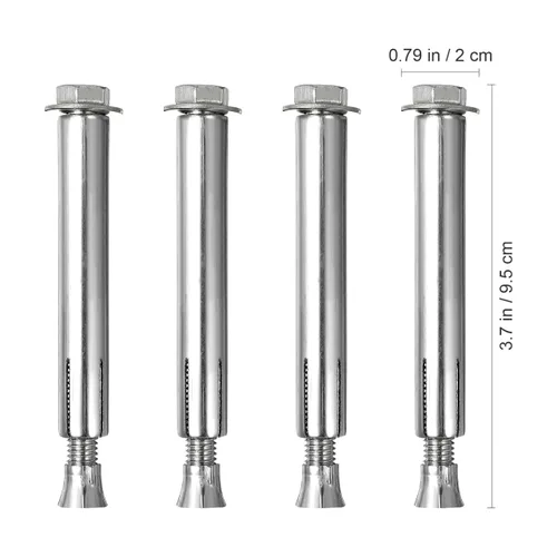 Miniatura 5 de VILLCASE Tornillos de expansión de acero inoxidable de 3.15 x 0.79 pulgadas, sujetadores de anclaje de hormigón para instalación de topes