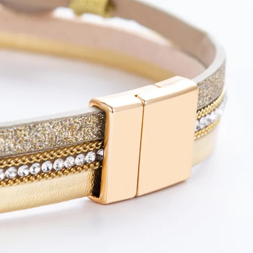 Miniatura 287 de FANCY SHINY - Pulsera de cuero estilo bohemio, pulsera de cuentas de cristal con cierre magnético, regalos de joyería para mujer