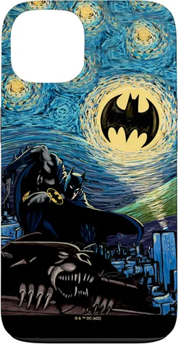 Funda de pintura estilo noche estrellada de Batman para iPhone 13 DC Comics
