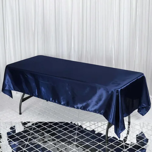 Miniatura 54 de Efavormart - Mantel rectangular de satén, 90 x 132 pulgadas, suave, oblongo, lavable, mantel decorativo de tela sedosa para bodas, fiestas, Plata