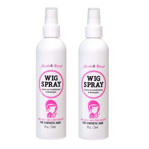 Miniatura 6 de Nicole & Alyssa - Spray de peluca para cabello sintético - Acondicionador sin enjuague, desenredante, hidratante (tamaño de viaje - paquete de 2)