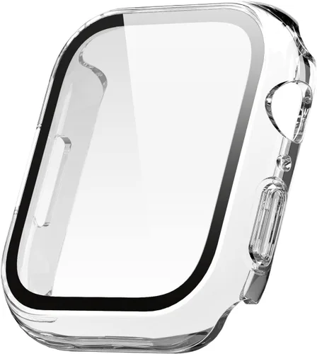 elago Compatible con Apple Watch Case 7/8/9, protector de pantalla, protector transparente, protección completa, policarbonato duro + vidrio templado