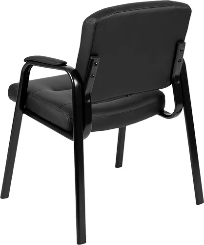Miniatura 5 de Flash Furniture Darwin Flash Fundamentals LeatherSoft - Silla de recepción ejecutiva, moderna silla copetuda para sala de estar u oficina