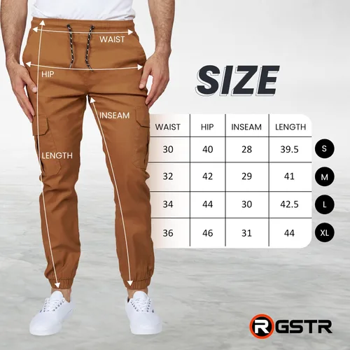 Miniatura 3 de RGSTR Paquete de 3 pantalones cargo para hombre, pantalones deportivos de sarga de ajuste relajado con cintura elástica y tela elástica, uso casual
