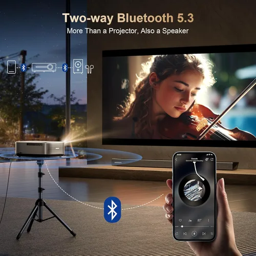 Miniatura 7 de Proyector inteligente 2026 actualizado, 2500 ANSI, compatible con 4K, audio DoIby de 50 W, aplicación NetfIix integrada