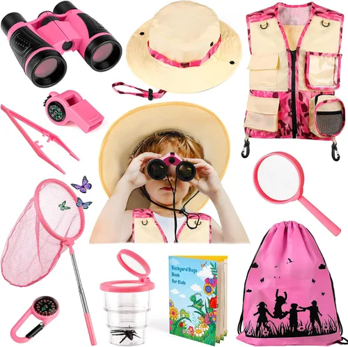 Miniatura 10 de INNOCHEER Atrapa insectos para niños, kit de explorador para niños, juguetes al aire libre para niños pequeños de 3 a 5 años, juguetes al aire libre
