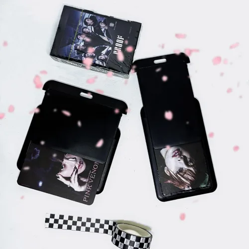 Miniatura 3 de JUMISEE Transparente acrílico Kpop Photocard titular negro tarjeta de crédito tarjeta protectora caso exhibición foto titular bolsa colgante