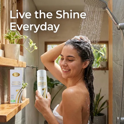 Miniatura 6 de Vitamins - Champú de queratina para tratamiento capilar con biotina, proteína de colágeno y aceite de ricino para cabello rizado, ondulado y lacio