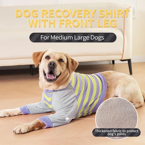 Miniatura 6 de FUAMEY Manga de Recuperación para Perros con Protector de Codo, Camisa para Perros para Evitar que Laman las Articulaciones, Traje de Manga Larga