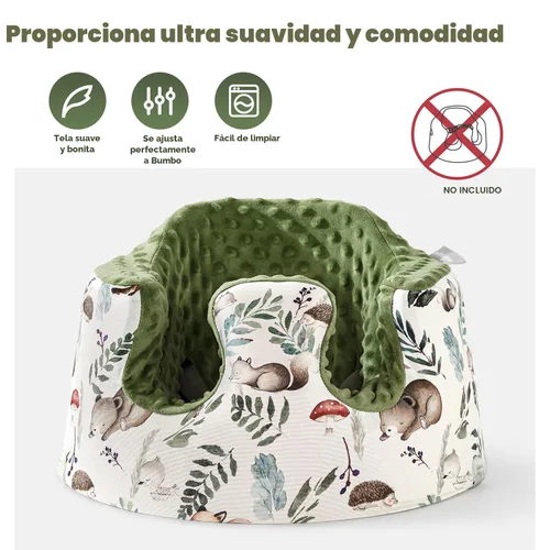 Miniatura 2 de Funda de asiento compatible con asiento Bumbo y Nuby, funda suave y transpirable para bebé, niña y niño, solo funda Bosque
