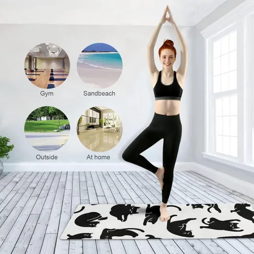 Miniatura 7 de Cute Chubby Frog Yoga Mat, 71 x 26 Inch Non-slip Yoga Mats Folding Travel Exercise Mat Indoor Outdoor Gym Pilates with Storage Bag for Women Men A03