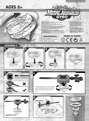 Miniatura 7 de AIBREAY Juego de trompos de combate Burst Gyro 12 trompos giratorios 3 lanzadores 1 agarre de juguete Juego de combate con batalla portátil Caja