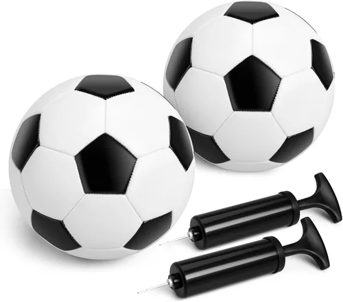 Miniatura 12 de Paquete de 2 pelotas de fútbol para niños, tamaño 2/talla 3, bolas de fútbol para niños, bolas de dibujos animados para niños con bomba, bolsa