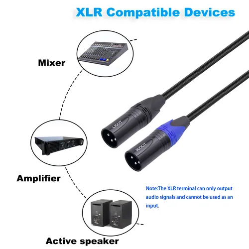Miniatura 4 de Cable de audio USB C a doble XLR macho de 3.3 pies,Cable amplificador de potencia estéreo macho USB C a 2 XLR, conexión USB c para teléfono móvil
