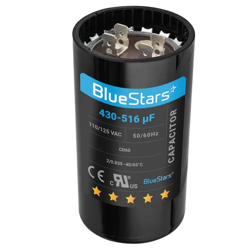 Miniatura 22 de [[Listado UL] BlueStars 108-130 uF MFD 110-125 VCA voltios ±20% 50/60 Hz CD60 Condensador de arranque redondo AC Pieza de repuesto eléctrico