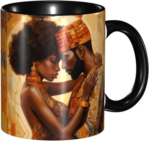 Miniatura 32 de Taza de café, taza de té para mujeres y niñas, taza de diseño único, perfecta para regalos, mujeres afroamericanas afro