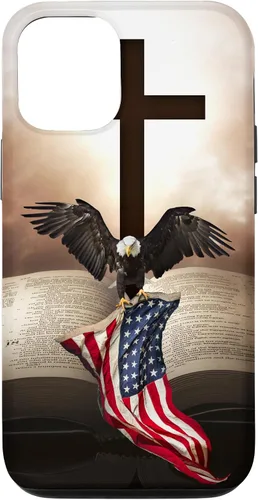 Miniatura 28 de Pretty Christian Cross Bible A Bald Eagle Grip American Flag Case for iPhone 17