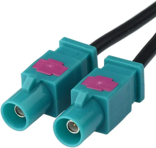 Miniatura 3 de Eightwood Dual Fakra Z Plug a DIN Plug FM AM Adaptador de antena de radio de coche 12V+ Cable amplificador activo de 12 pulgadas compatible