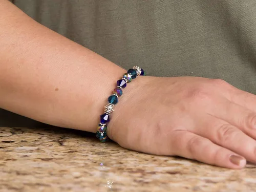 Miniatura 6 de Pulsera elástica de alerta médica, pulsera de identificación médica de repuesto intercambiable, etiqueta de identificación no incluida, cristales