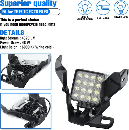 Miniatura 7 de Faro de Motocross, Kit de Luz LED Enduro Pit Bike Universal Para la Mayoría de Motocicletas Dirt Pit Bike TC FC TE FE TX FX