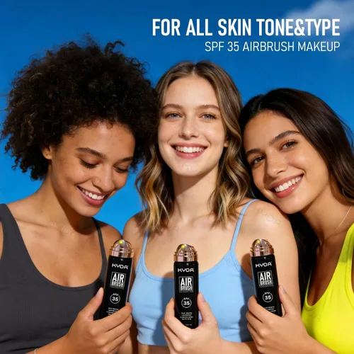 Miniatura 9 de KYDA - Base en aerosol AirBrush SPF 35, base mate duradera, cubierta ligera, suave mezclable, base de maquillaje hidratante con aplicador de cepillo