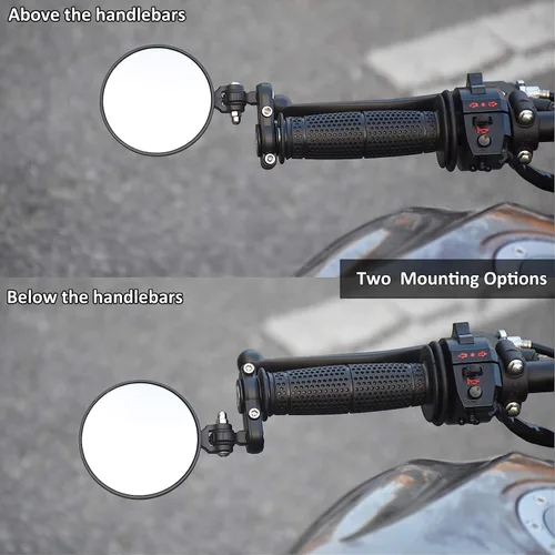 Miniatura 5 de 001-B Cafe Racer - Espejos plegables para motocicleta, retrovisor, color negro, para manillares de 7/8 pulgadas, compatibles con motos de calle