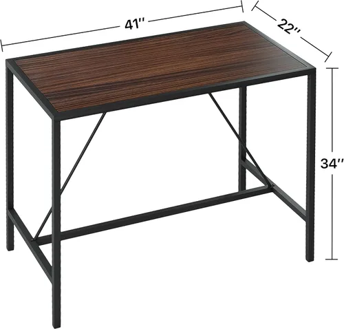 Miniatura 2 de Mesa de comedor de metal de nogal interior con metal e