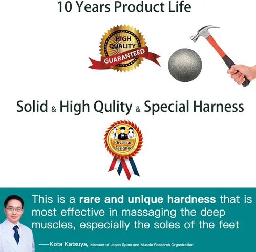 Miniatura 9 de Bola de masaje para alivio de fascitis plantar – Bola de lacrosse, rodillo de masaje para pies y bola de liberación miofascial para dolor de pies