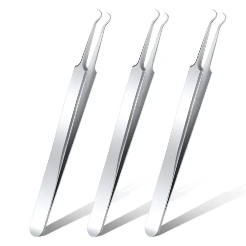 Honoson 3 pinzas de espinillas de acero inoxidable, herramienta extractor para quitar espinillas de espinillas curvas, herramientas para eliminar
