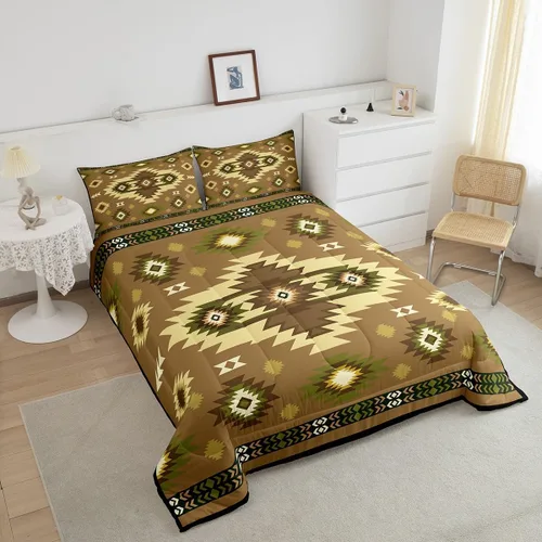 Miniatura 3 de Feelyou Juego de edredón geométrico del suroeste para niños y niñas, edredón nativo del suroeste, tamaño individual, juego de ropa de cama