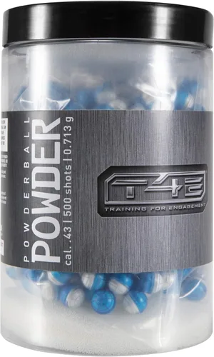 Umarex T4E - Munición de bola de polvo de calibre .43 prémium para pistolas de paintball, 500 unidades, multicolor (bola de polvo calibre .43)