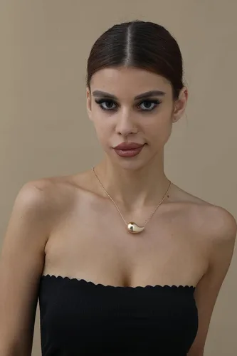 Miniatura 2 de Collar de gota, con forma de lágrima, chapado en oro de 14 quilates, hipoalergénico con dije de gota de agua para mujer