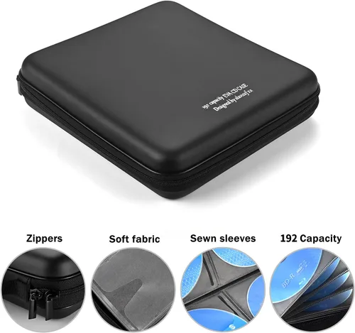Miniatura 3 de LIOVODE Funda para DVD, estuche de CD EVA, organizador de almacenamiento, portátil, protector de DVD, soporte para billetera para coche CD Holder