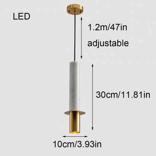 Miniatura 4 de Modernas luces colgantes LED cálidas, lámpara colgante industrial de cobre completo, lámpara colgante de cobre completo, lámpara de araña de mármol