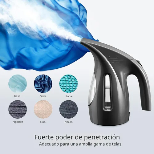 Miniatura 4 de HiLIFE Vaporizador para ropa, diseño portátil de mano, gran capacidad de 240ml, 700W, vapor penetrante fuerte, elimina arrugas, para el hogar