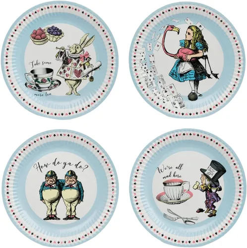 Miniatura 2 de Talking Tables Juego de 50 platos desechables de Alicia en el país de las maravillas, vasos, servilletas y banderines para 16 invitados