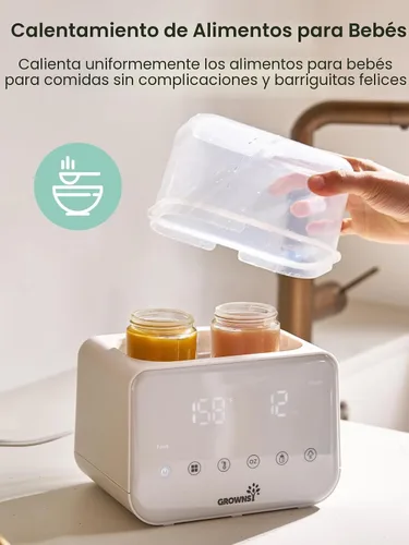 Miniatura 7 de Grownsy - Calentador de biberones rápido 10 en 1, control preciso de temperatura, con pantalla LCD, temporizador, descongelación, esterilización