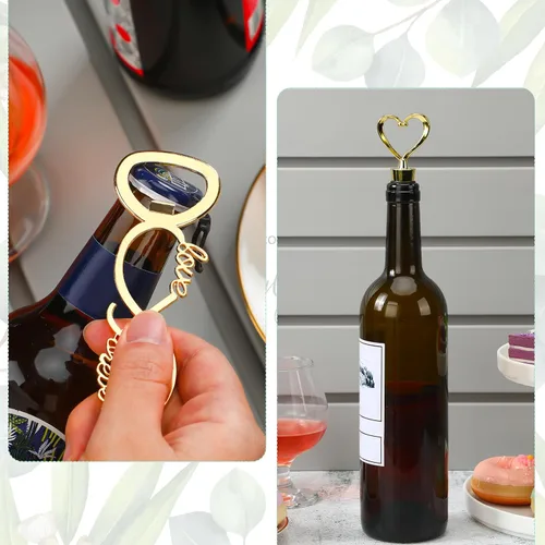 Miniatura 4 de Tanlade 60 piezas de recuerdos de fiesta de boda para invitados, tapón de vino y abridor de amor, regalos de despedida de soltera Love Forever