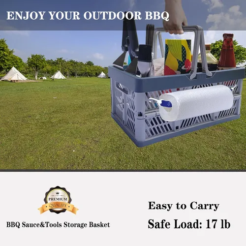 Miniatura 3 de Cesta de Almacenamiento de Salsa BBQ y Herramientas Rilltowpe: más conveniente para llevar herramientas de salsa BBQ al aire libre, en la playa