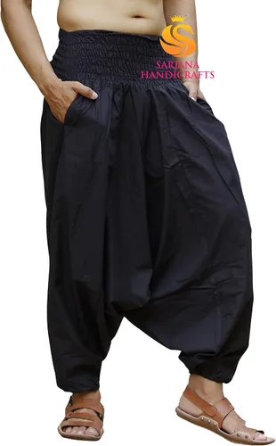 Miniatura 2 de SARJANA HANDICRAFTS Pantalones de harén unisex de algodón para hombre y mujer