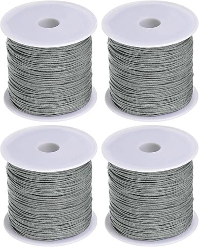 Miniatura 11 de HARFINGTON 4 rollos de hilo de nailon para anudar 0.031 in, 50 yardas de nailon trenzado para manualidades, cuerda de satén para pulsera, collar