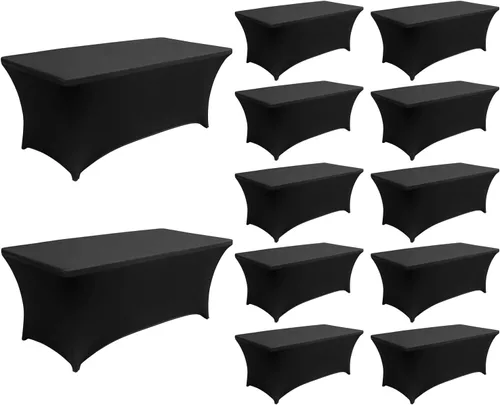 Miniatura 11 de Fivenl Cubierta de Mesa Mantel de Spandex de 6 Pies para Mesas Plegables Cubierta de Mesa Rectangular Ajustada Lavable Resistente a las Arrugas