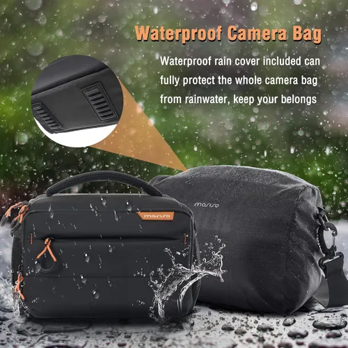 Miniatura 4 de MOSISO Bolsa pequeña para cámara para fotógrafos, bolsas compactas para cámara al hombro para cámaras DSLR/SLR/sin espejo, bolsa de fotografía Negro