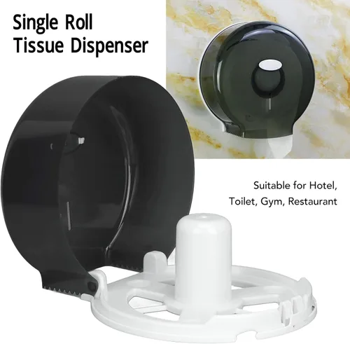 Miniatura 7 de Dispensador de papel higiénico de un solo rollo, dispensador de papel higiénico comercial jumbo para montaje en pared, dispensador de papel