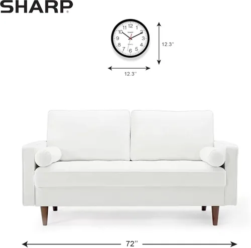 Miniatura 4 de Reloj de pared Sharp – Negro, silencioso sin tictac de 12 pulgadas, de cuarzo de calidad, funciona con pilas, redondo, fácil de leer, para hogar