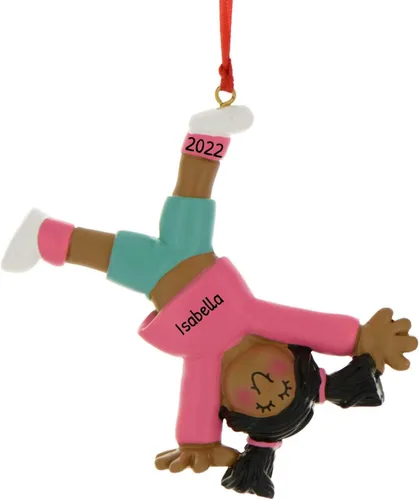 Adorno personalizado para árbol de Navidad 2025 – Adornos para árbol de Navidad, adornos rosados para bebé, decoración de afroamericanos por Elves