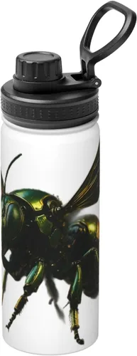 Miniatura 15 de litchi Printed Insulated Water Bottle, 18oz Stainless Steel Funny Travel Mug, Leakproof Hot & Cold for Sports, Gym, Hiking