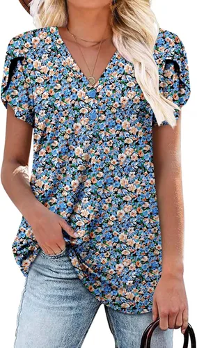 Miniatura 2 de Camisetas sin mangas para mujer y camisetas florales de verano de manga corta